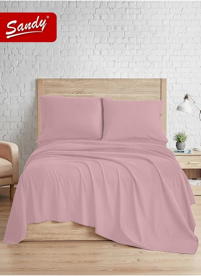 Sandy Sandy Premium Hotel Quality Flat Sheet and Pillow Cases, Bed Sheet 3 Pieces Set, Soft & Breathable and Cooling, Full Size 243 x 205 cm, Node  - Image 1