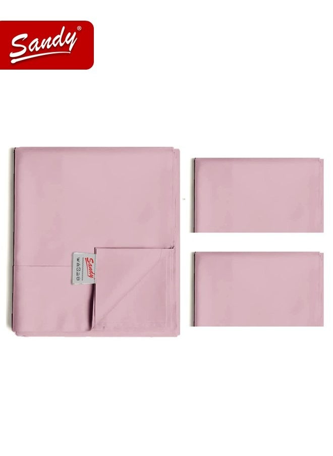Sandy Sandy Premium Hotel Quality Flat Sheet and Pillow Cases, Bed Sheet 3 Pieces Set, Soft & Breathable and Cooling, Full Size 243 x 205 cm, Node  - Image 2