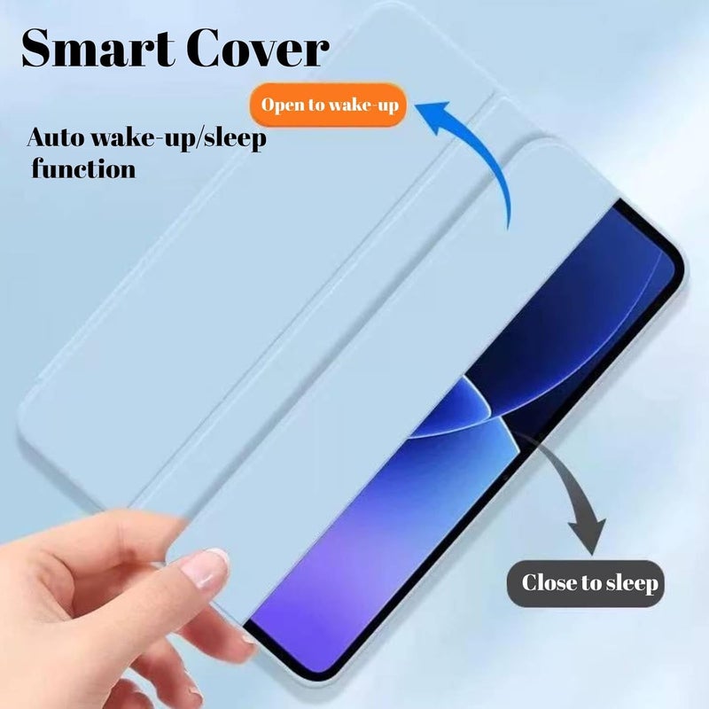 Vurtboly غطاء متوافق مع Xiaomi Pad 8/8 Pro 11.2 بوصة 2026، حافظة رفيعة ثلاثية الطي مقاومة للصدمات من TPU على شكل قرص عسل مع حامل متين وغطاء إيقاظ/إسبات تلقائي لـ Xiaomi Pad 8/8 Pro 11.2 بوصة 2026 (أزرق) - Image 2