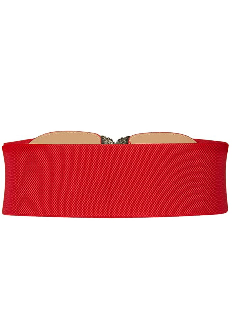 Excefore - 1pcs Elastic Belt, Corset Belt Dress Belt, Nurses Belt, Stretchy Elastic Wide Waist Belt for Womens Dress Metal Interlock Buckle - Image 1