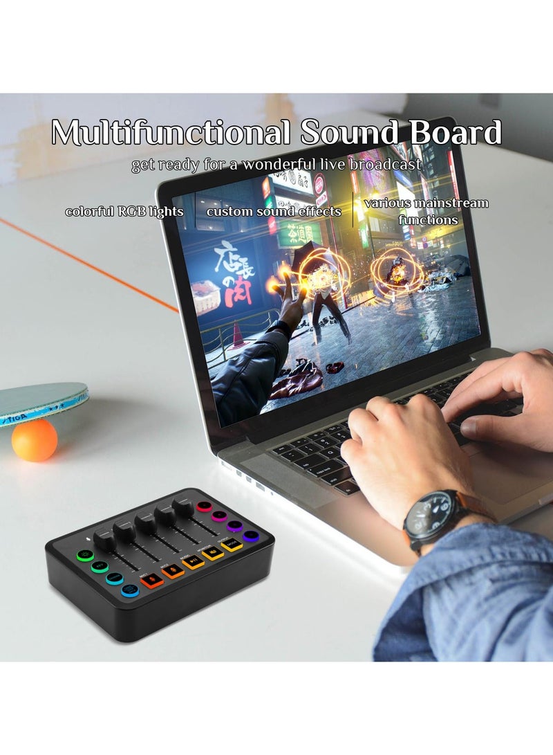 Podcast Equipment Bundle, Audio Interface with Voice Changer and Condenser Microphone, Recording Studio Package Perfect for Recording, Broadcasting, Live Streaming, YouTube, TikTok, Gloden - Image 5