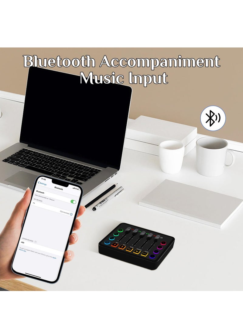 Podcast Equipment Bundle, Audio Interface with Voice Changer and Condenser Microphone, Recording Studio Package Perfect for Recording, Broadcasting, Live Streaming, YouTube, TikTok, Gloden - Image 4