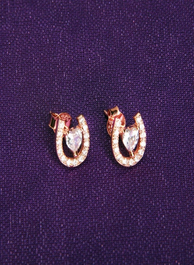 AKTAP Horseshoe Stud Earrings for Fashion Jewelry Crystal Cubic Zirconia Earrings - Image 5