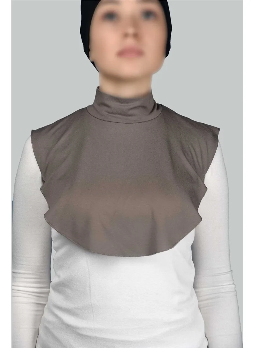 Altobeh Plain Turtleneck Turtleneck Combed Cotton Hijab Neck Collar - Dark Mink