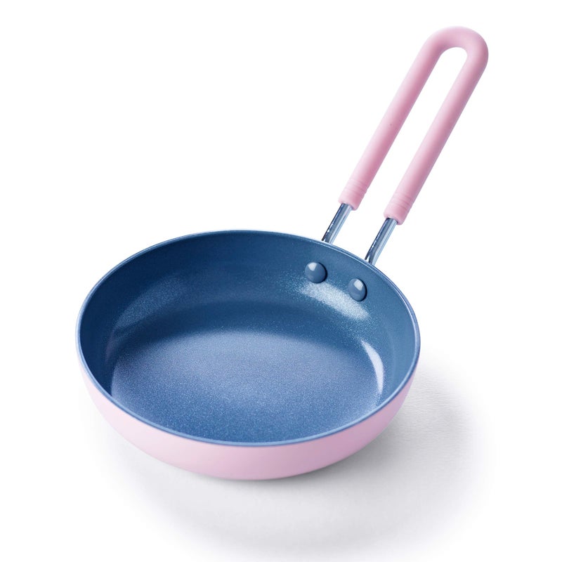 Greenpan GreenPan Mini Healthy Ceramic Nonstick 5 Round Egg Pan PFASFree Dishwasher Safe Stay Cool Handle Pink 