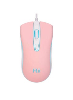 RII Wired Mouse Usb Computer Mousergb Optical 1600 Dpi Office Mice For Pccomputerlaptopdesktopwindowschromebook (Pink)  - Image 2