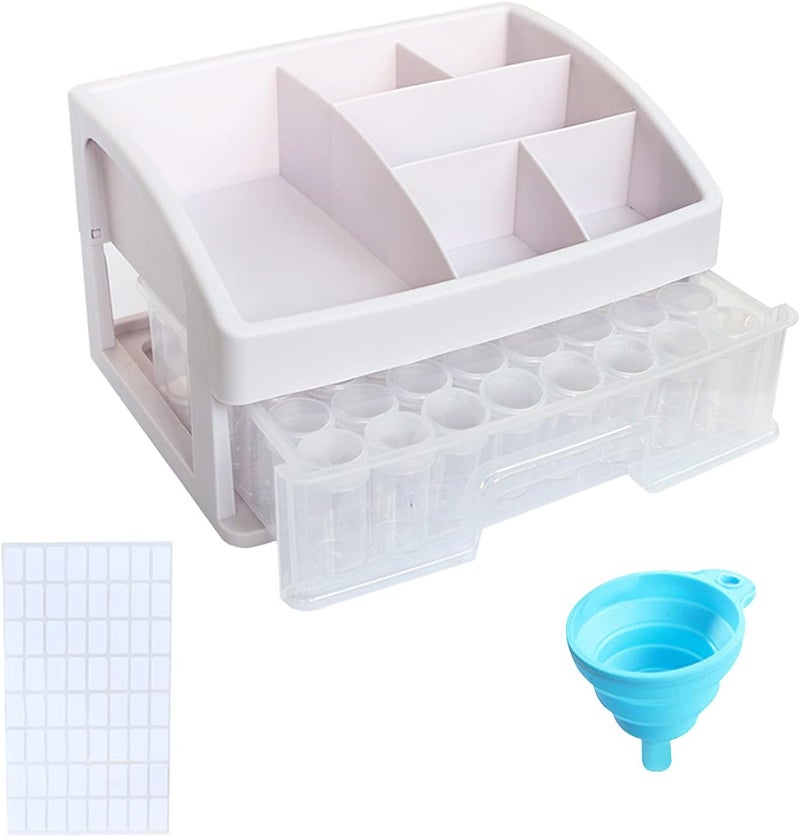 klarakoStorage Containers Individual Organizer Case Clear Plastic with Drawer Box for Diamond Painting Art Desktop Embroidery Jewelry Beads klarako48 Round Bottle, One layer - Image 3