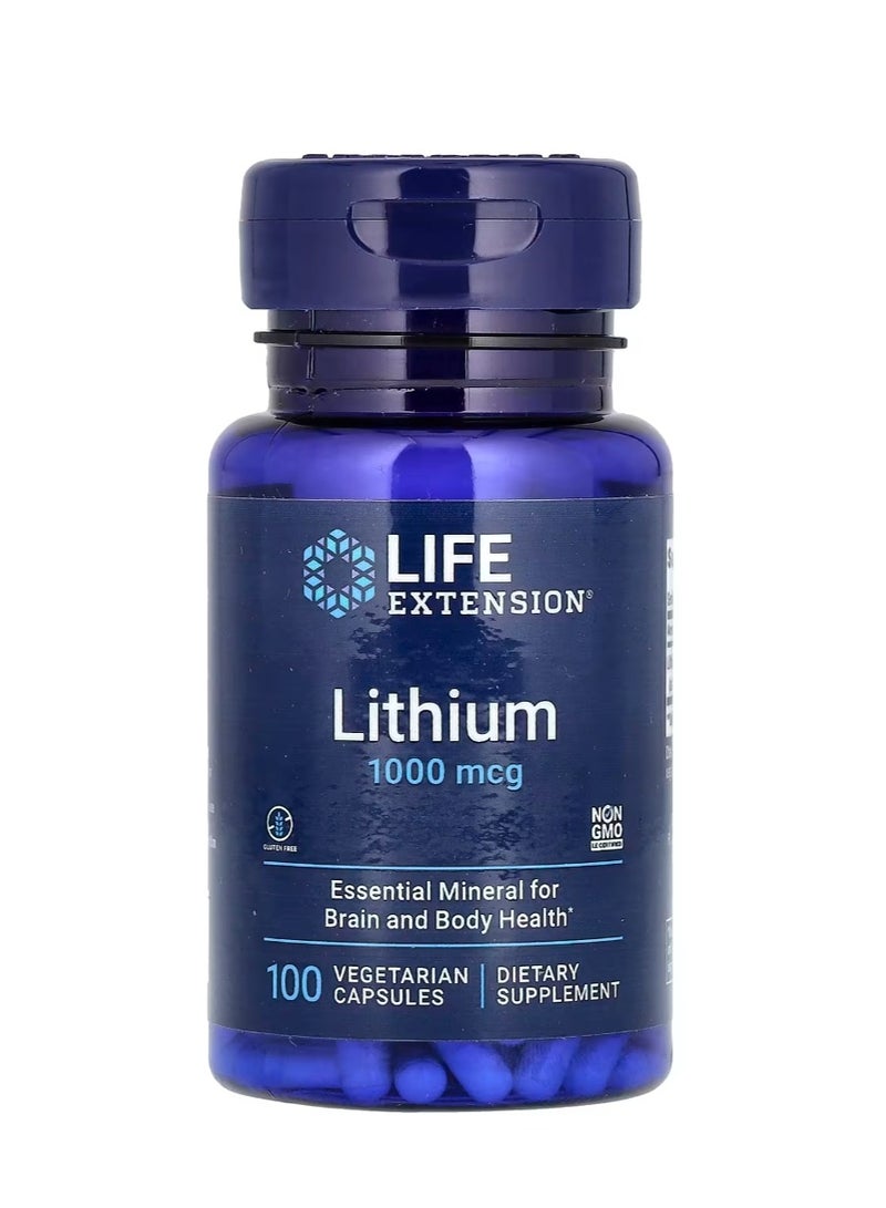 لايف إكستنشن ليثيوم 1000 ميكروجرام 100 كبسولة نباتية - Image 1