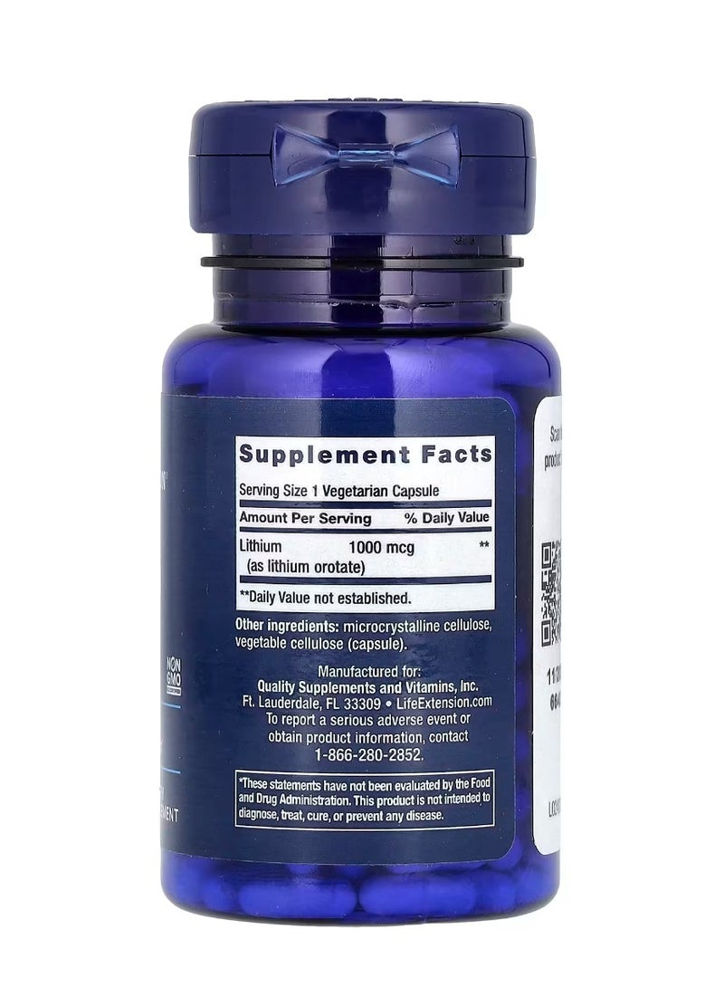 لايف إكستنشن ليثيوم 1000 ميكروجرام 100 كبسولة نباتية - Image 2