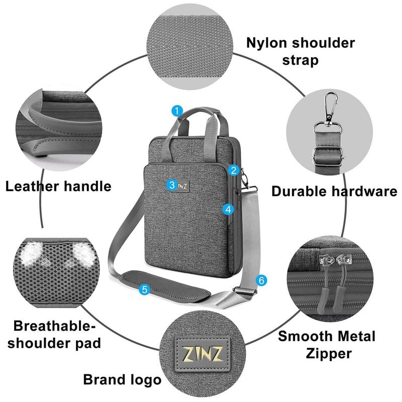 ZINZ Laptop Case 12.9 13 Shoulder Bag, Expandable Handbag with Valuables Compartment Compatible with MacBook Air/Pro/Neo 13" M5/M4/M3/M2/M1, iPad 12.9/13/11, Water-Resistant & Shockproof,L01G03 - Image 5