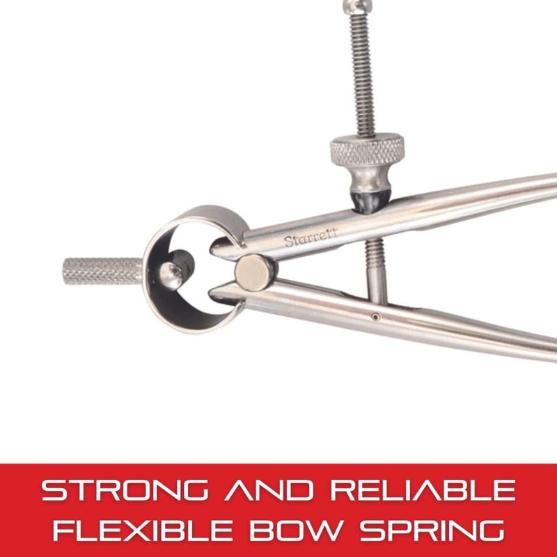 Starrett Starrett Yankee SpringType Divider with HighGrade Steel Bow Spring and Quick Adjusting Spring Nut  8 Size and Capacity Spring Joint Type  83A8  - Image 5