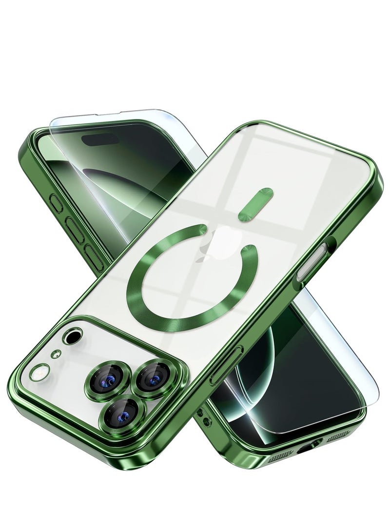 MUDISO iPhone 17 Pro Max Case Compatible with MagSafe Cover With Tempered Glass 9D Full Hd Glass For iPhone 17 Pro Max Full Camera Lens Protection Clear Case for iPhone 17 Pro Max 6.9-inch - Image 1