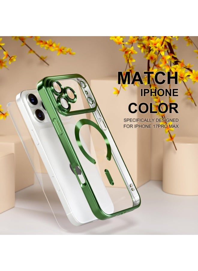 MUDISO iPhone 17 Pro Max Case Compatible with MagSafe Cover With Tempered Glass 9D Full Hd Glass For iPhone 17 Pro Max Full Camera Lens Protection Clear Case for iPhone 17 Pro Max 6.9-inch - Image 4