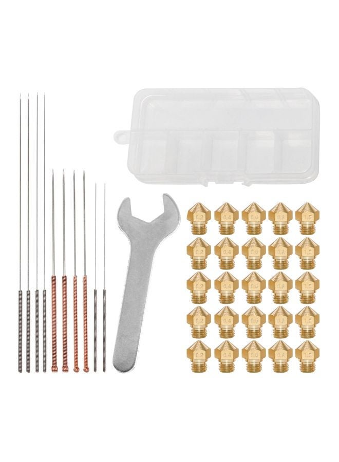NIBEMINENT 3D Printer Nozzles Maintenance Tool Kit Silver/Gold/Black  - Image 3