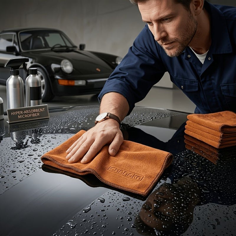 Ultra Absorbent Car Drying Towel Cossack Yellow L Scratch Free Microfiber Cleaning Cloth Super Thick Lint Free Car Wash Towel For Auto Detailing Window Windshield Interior Exterior Professional Grade Wiping - Image 4