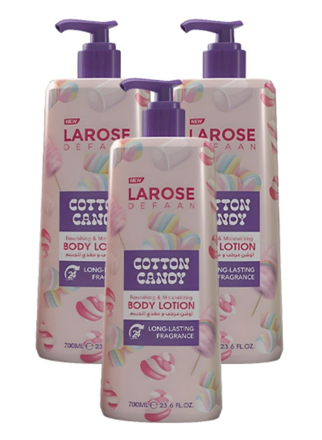 La Rose 3 Pieces Cotton Candy Nourishing & Moisturizing Body Lotion Long Lasting Fragrance 700ml - Image 1