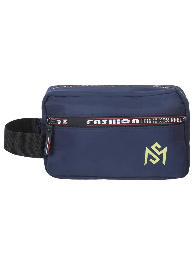 شنطة يد ووتربروف، 2 سوستة، 12×20 سم - كحلي - Image 1