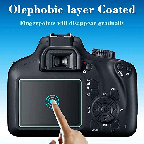 ULBTER حماية شاشة ULBTER لكاميرا كانون EOS 4000D Rebel T100 وغطاء الحذاء الساخن [2+3 عبوة]، زجاج مقسى بسمك 0.3 مم وصلابة 9H مضاد للخدش ومضاد لبصمات الأصابع ومضاد للفقاعات - Image 4
