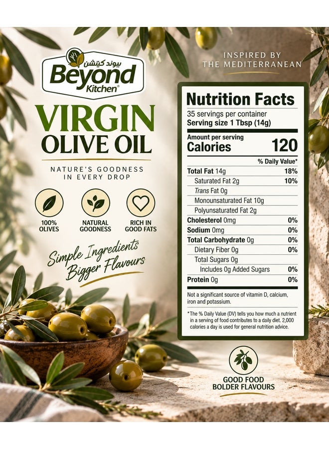 Beyond Kitchen 1L Virgin Olive Oil (1 Bottle) - Image 2