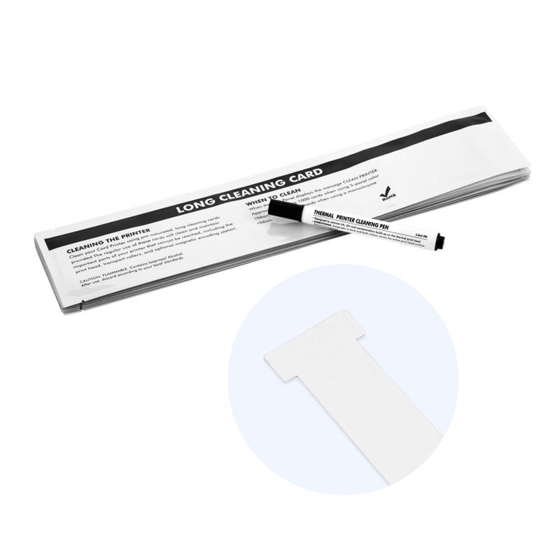Bodno Cleaning Kit, T Cards, Adhesive Cards, Cleaning Pen, Wipes for Evolis Zenius and Primacy ACL002 - Image 2