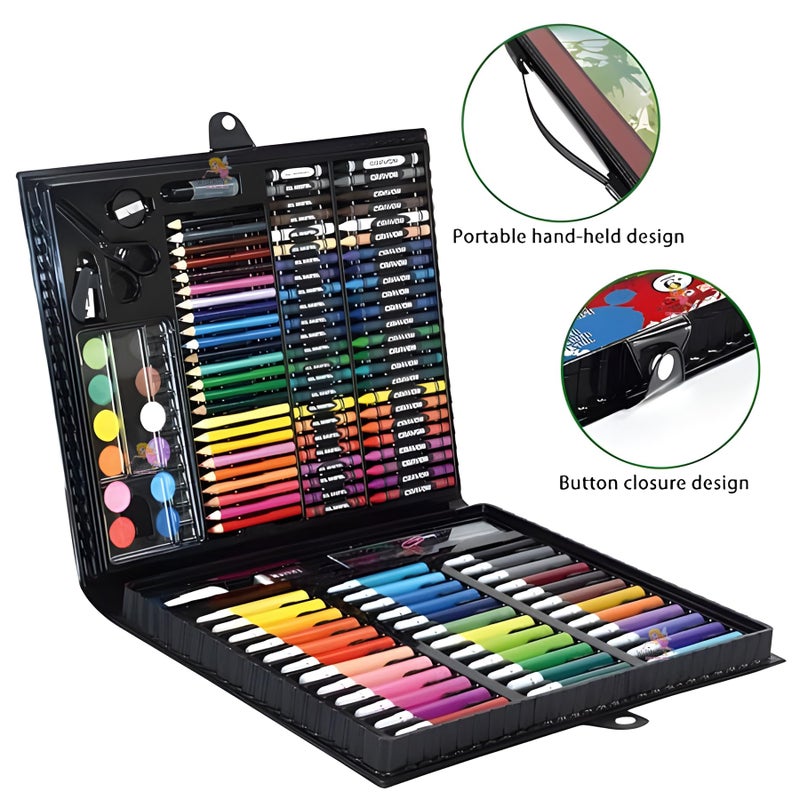 WISHKEY 150 Pieces Art Set for Kids with Case, Art and Craft Supplies Kit for Drawing and Painting, Color Set with Markers, Water Colors, Brush, Color Pencils, Crayons (Pack of 1, Multicolor) - Image 4