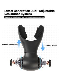 Fazza Upgraded Breathing Trainer, Portable Resistance Exercise Device with Dual-Adjust System, Breathe Fitness Trainer for Sports & Training, Easy to Use/Clean, Black  - Image 2