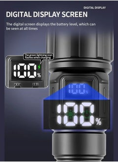 oldlaiben High Power Led Flashlight,TG30 High-Power Long-Range Flashlight,Rechargeable Flashlight With Side Light,Zoomable Flashlight With Digital Display,Type-C USB Charge,5 Modes,Waterproof,Powerful Tactical Flashlight For Emergencies Camping Gift  - Image 4