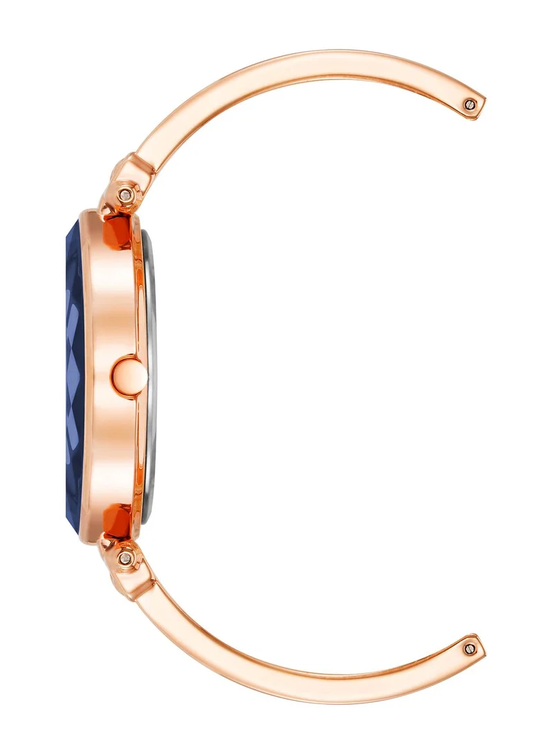 ANNE KLEIN Navy Mother Of Pearl Oval Watch