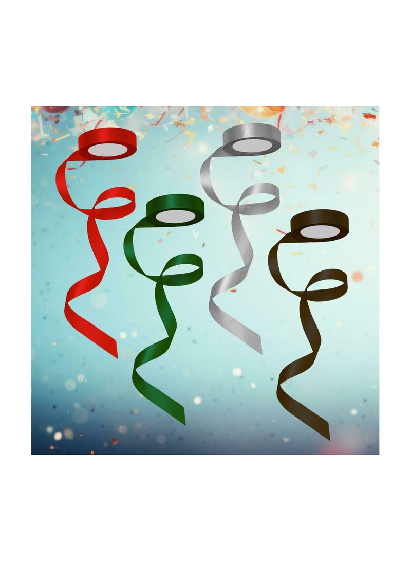 UAE National Day Ribbon Roll – 4 Color Solid Ribbon in UAE Flag Colors Red, Green, White, Black – Perfect for Party Decorations, Event Celebrations, Gift Wrapping - 15mm X 25 Yards - Image 5