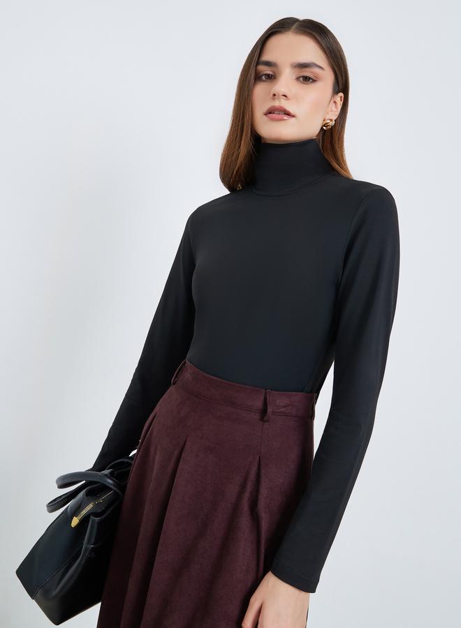 Styli Pack of 2 - Solid High Neck Fitted T-Shirt - Image 2