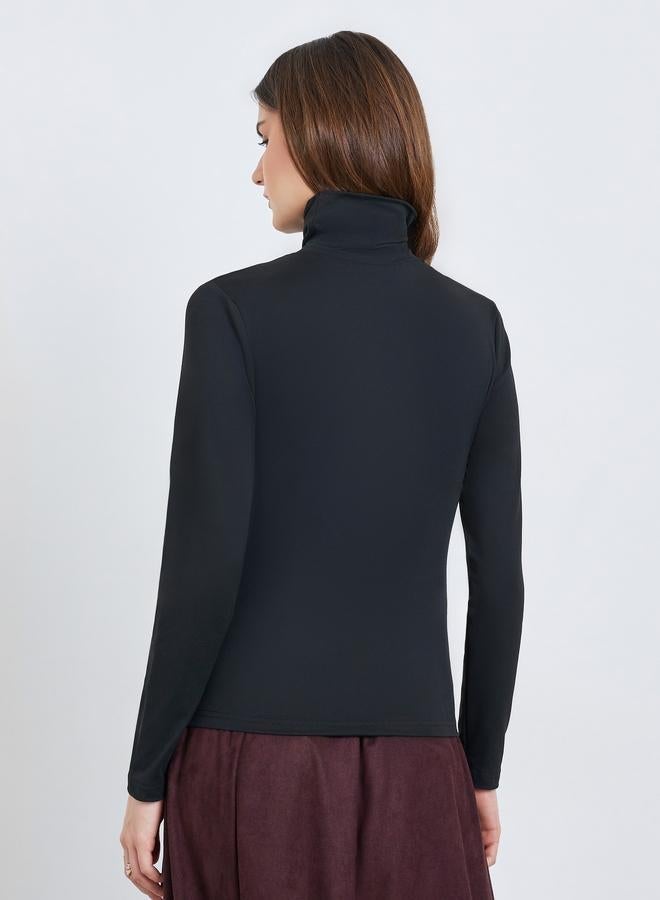 ستايلي مجموعة من 2 تيشيرت سادة بياقة عالية - Image 5