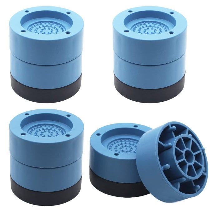 ROUND BED RISERS 4 PACK BLUE HEAVY DUTY FURNITURE RISERS LIFTS HEIGHT 1 2 INCH ADJUSTABLE BED LIFTS RISERS FOR BED FRAME FURNITURE TABLE SOFA CHAIR RISERS SUPPORTS UP TO 1300 LBS