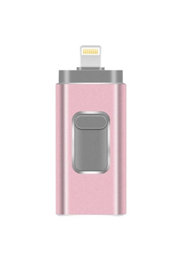 Mobile Phone U Disk 4 In 1 3 In 1 For Apple Android Typec USB Multi-function Gift 1T 128g-Color:Three-in-one Pink-Capacity:16GB  - Image 1