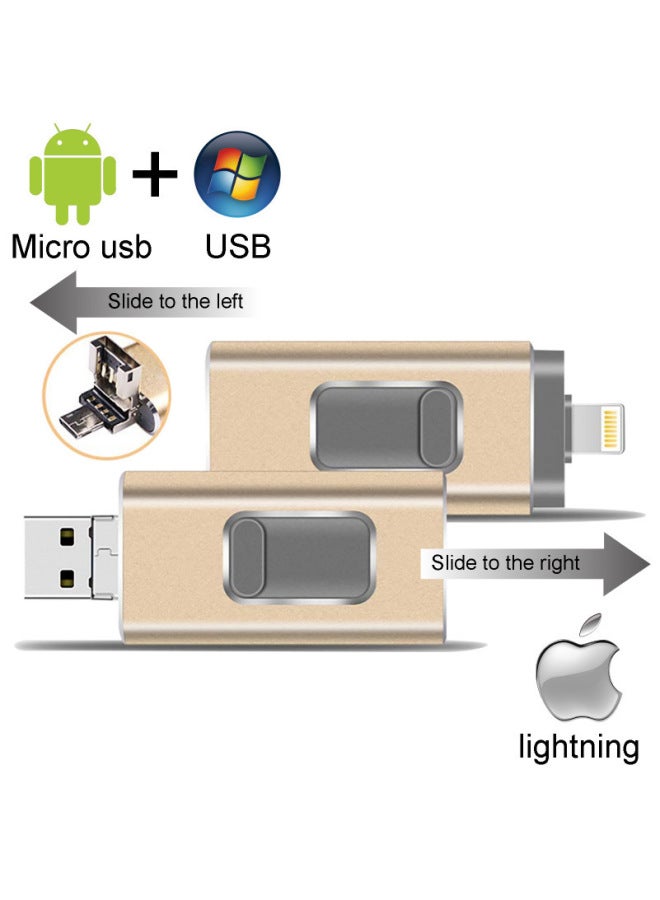 Mobile Phone U Disk 4 In 1 3 In 1 For Apple Android Typec USB Multi-function Gift 1T 128g-Color:Three-in-one Pink-Capacity:16GB  - Image 4