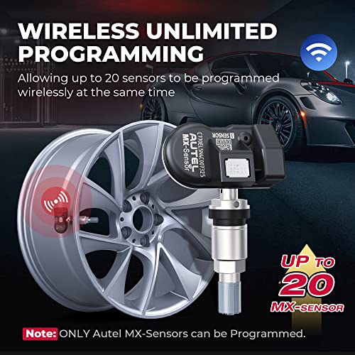 Autel TPMS Sensor MX-Sensor 2 in 1 (Press-in), Programmable TPMS Tire Pressure Sensor 315MHz+433MHz, 100% Clone-able, Same as OE-sensors (Metal Valve Set of 4) - Image 5