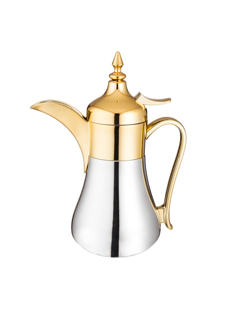 Squalo Silver and gold color Dallah refrigerator, stainless steel inside and outside, capacity 350 ml - Image 2