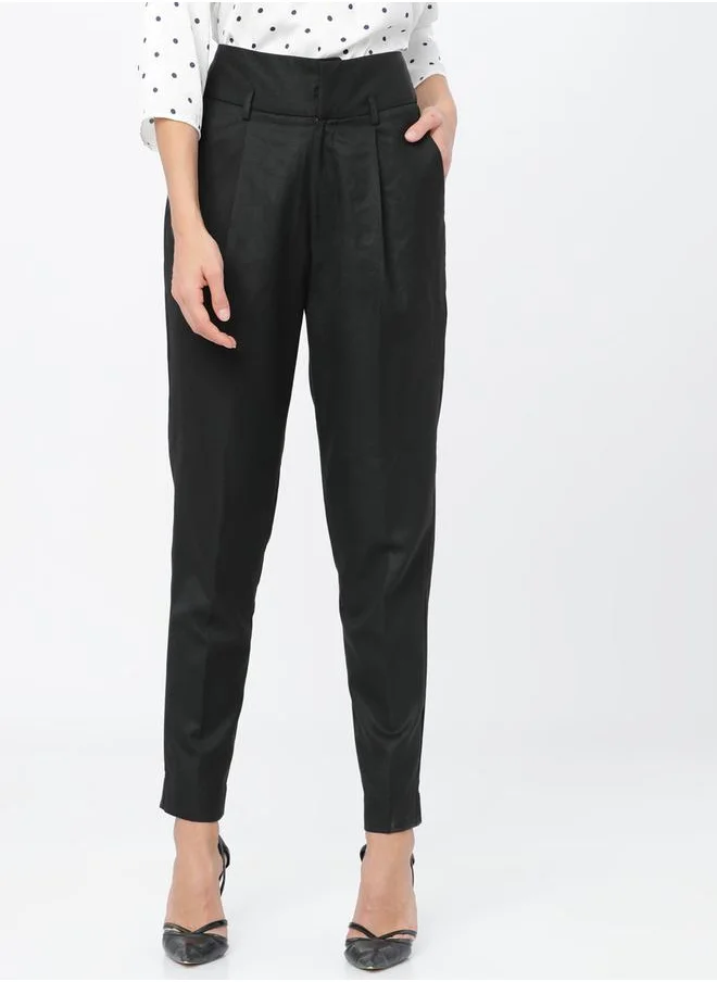 Tokyo Talkies Solid High Rise Regular Fit Trousers