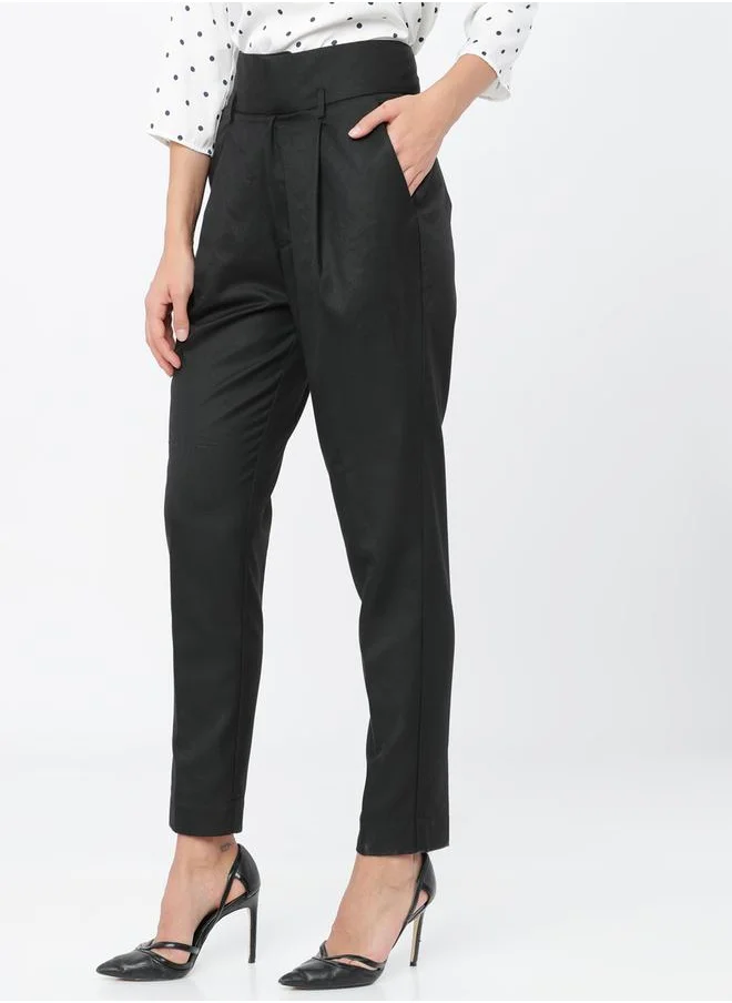 Tokyo Talkies Solid High Rise Regular Fit Trousers