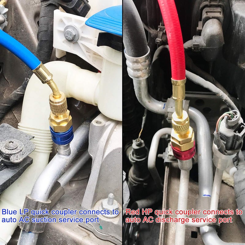 JIFETOR 3 Way AC Manifold Gauge Set with 5FT Hoses and Quick Couplers for R12 R22 R404A R134A Refrigerants - Image 5