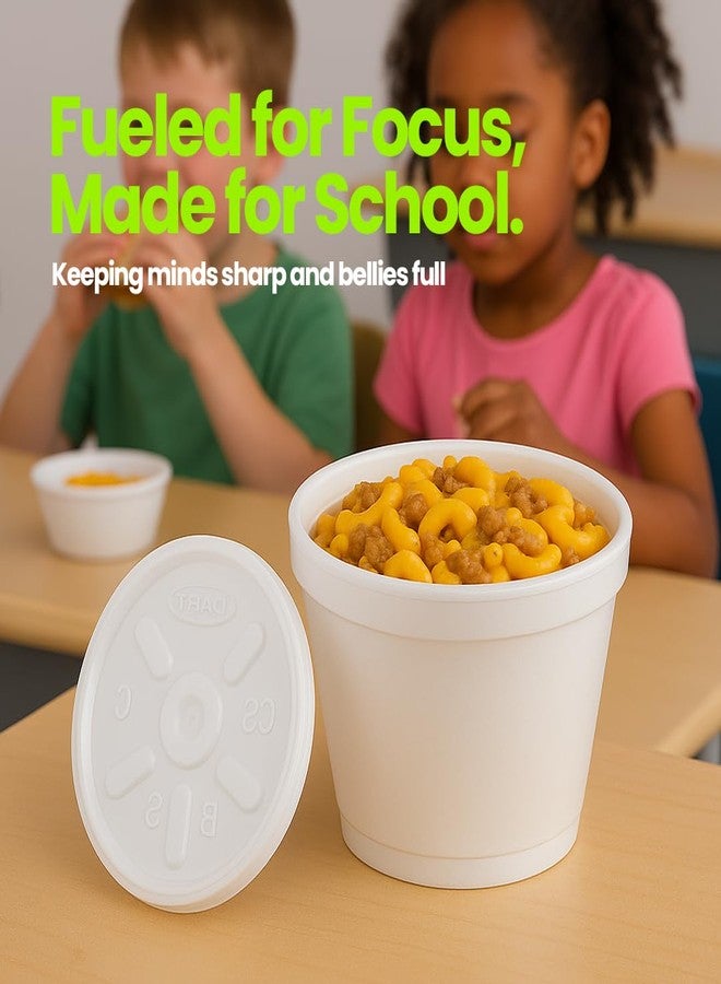 PailSail 4 oz Foam Cups with Lids - Insulated Disposable Styrofoam Cups with Lids for Hot or Cold Food & Drinks - 50 to 1000 Pack - Leak-Resistant, Made in USA (200, white, 4 oz) - Image 4
