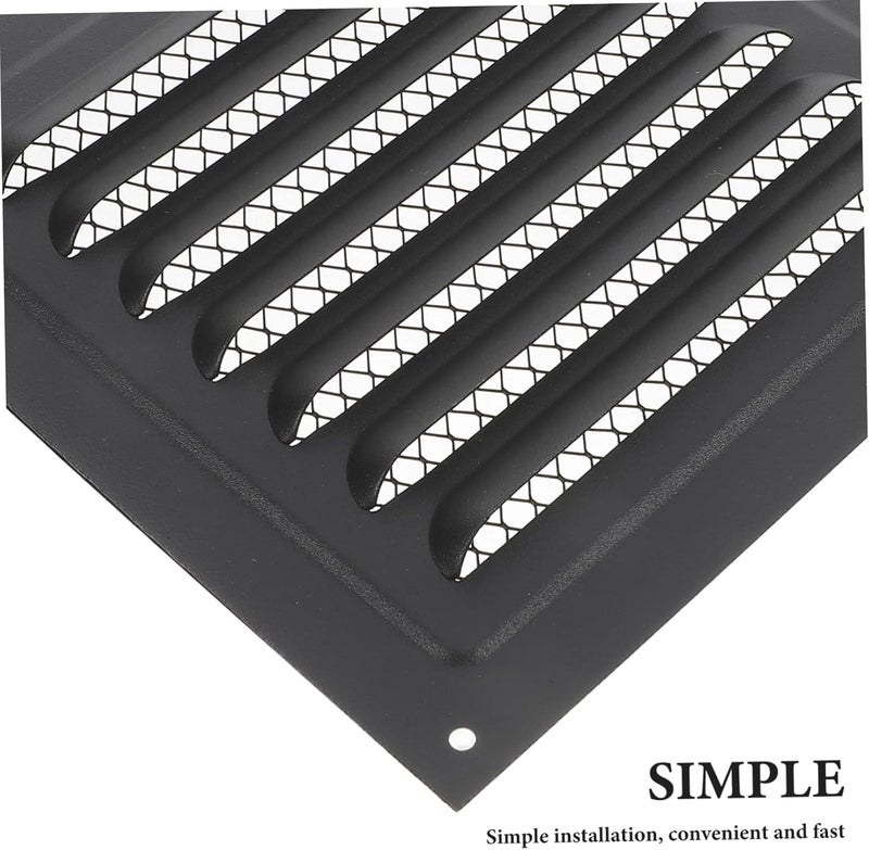 Exterior Wall Vent Cover: 15cm Black Louvered Vent Cover - Waterproof Dust Protection Vent Cover for Home Attic Garage - Image 3