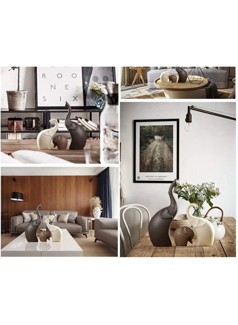 Xtore Home Décor Elephant Family Matte Finish Ceramic Figures - (Set of 3 Piece, Matte Brown) - Image 5