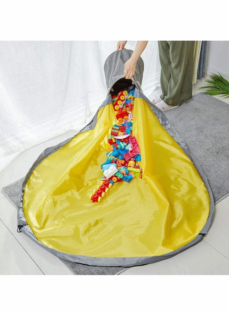 Excefore Large Play Mat and Toy Storage Organizer Baskets, Detachable Outdoor Toy Quick Storage Bag Collapsible Canvas Basket for Kids Room,Toy Organizer, Prize Box Toys for Classroom Storage - Image 4