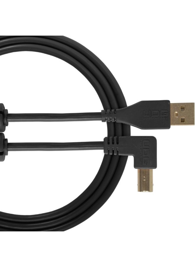 UDG Ultimate Audio Cable USB 2.0 A-B, Black, Angled, 2 m