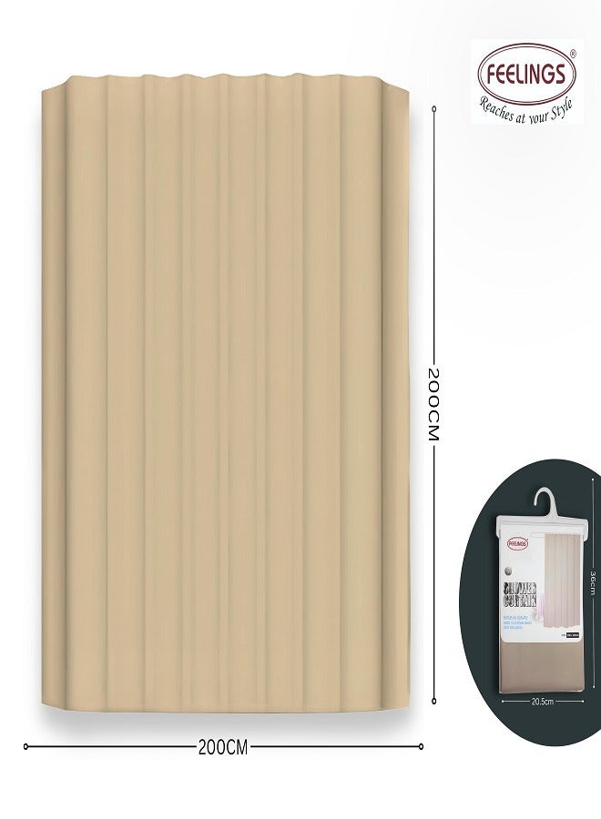 Feelings FEELINGS Shower Curtain for Bathroom Shower Curtain  Spa Hotel Shower Showroom bathtubs 200x200 Cm Bath Shower Curtain Color Beige  - Image 2
