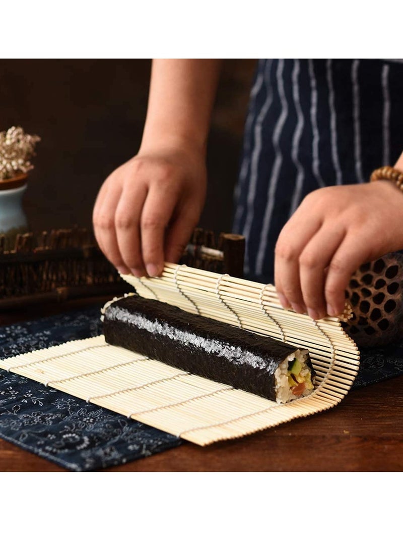KASTWAVE Sushi Mat, Bamboo Rolling Mating Kit, 9.5 x 9.5 Inch Natural Making Tool-Japanese Kitchen Roll-Up Sushi Mat  - Image 5