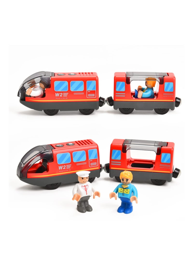 Battery-Powered Action Locomotive with Magnetic Connection for Wooden Train Tracks, Compatible with Thomas, Brio, and Chuggington - Perfect Toy for Boys u0026 Girls!  - Image 1