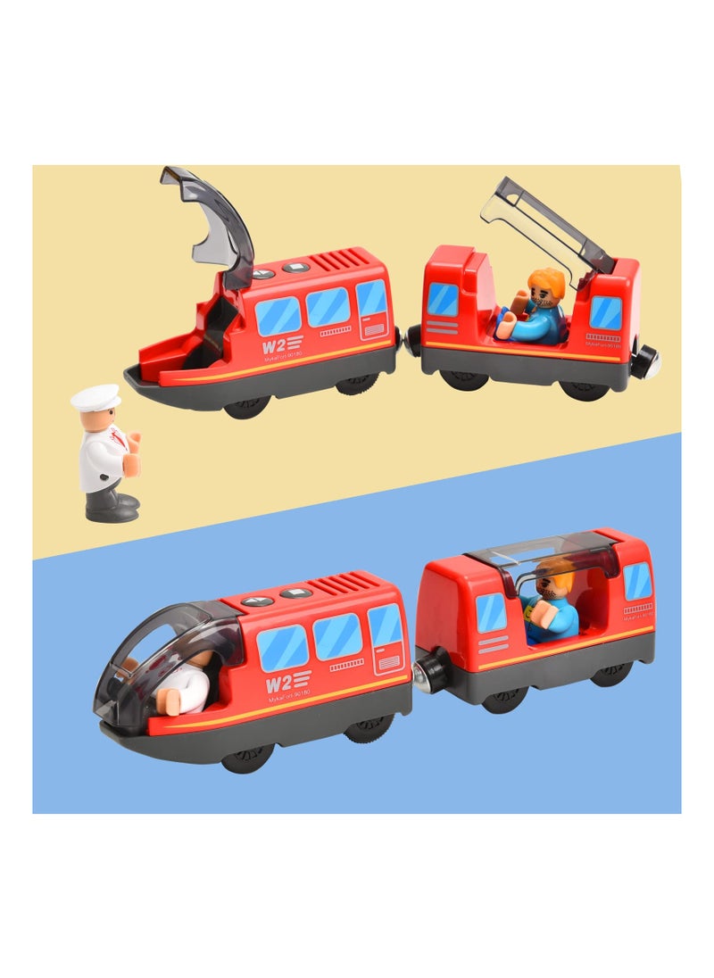 Battery-Powered Action Locomotive with Magnetic Connection for Wooden Train Tracks, Compatible with Thomas, Brio, and Chuggington - Perfect Toy for Boys u0026 Girls!  - Image 3