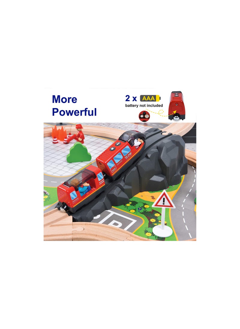 Battery-Powered Action Locomotive with Magnetic Connection for Wooden Train Tracks, Compatible with Thomas, Brio, and Chuggington - Perfect Toy for Boys u0026 Girls!  - Image 5