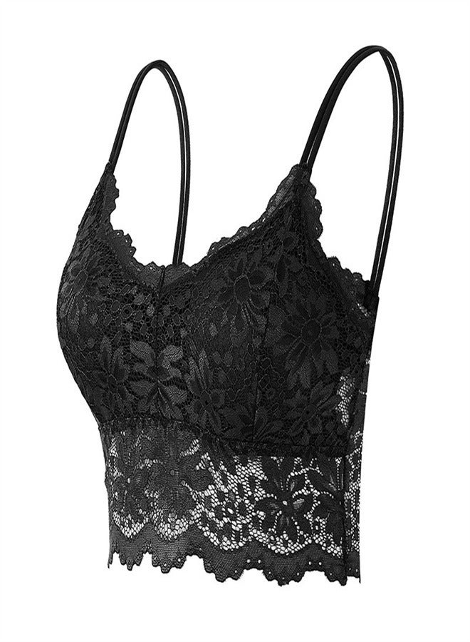 Loquat Women's Lace Back Camisole Underwear Black  - Image 1